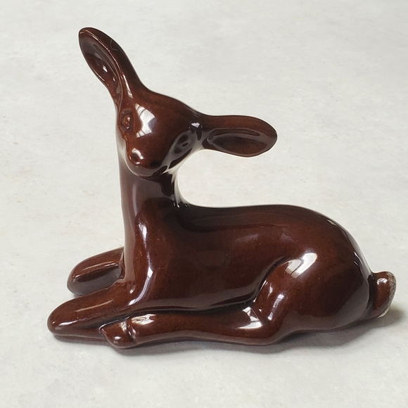 Vintage Other - Vintage Redware Deer Figurine Brown Fawn Doe
